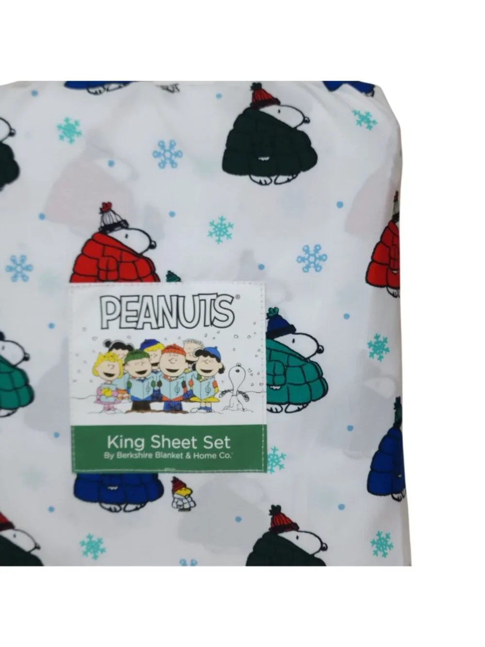 Peanuts Snoopy King Sheet Set By Berkshire Holiday Christmas Igloo Winter 4 pc